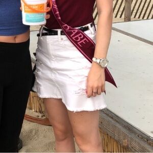 American Eagle white denim skirt